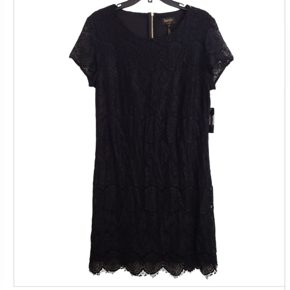 Laundry By Shelli Segal Black Lace Dress Size 12